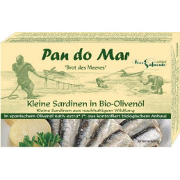 Sardine in ulei de masline extra virgin bio 120gr Pan do Mar
