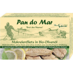 Macrou file in ulei de masline bio 120g Pan do Mar