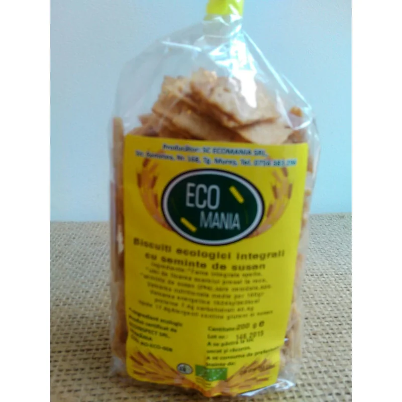 Biscuiti Ecologici Integrali cu seminte de susan 200g